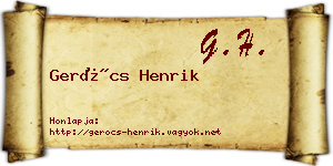 Gerócs Henrik névjegykártya